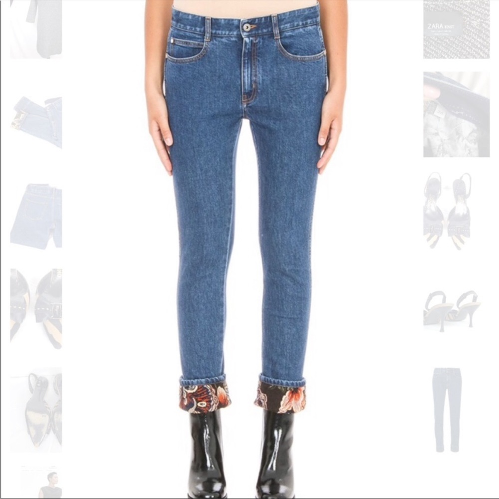 Stella McCartney women's flower printed cuff jeans